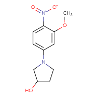 Chemical structure of 1-(3-methoxy-4-nitrophenyl)pyrrolidin-3-ol - CSSB00003437271