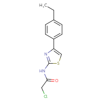 Chemical structure of 2-chloro-N-[4-(4-ethylphenyl)-1,3-thiazol-2-yl]acetamide - CSSB00000595189