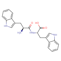 Chemical structure of (2S)-2-[(2S)-2-amino-3-(1H-indol-3-yl)propanamido]-3-(1H-indol-3-yl)propanoic acid - CSSB00000093993