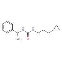 Chemical structure of 3-(3-cyclopropylpropyl)-1-[(1R)-1-phenylethyl]urea - CSSB02000597243
