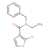 Chemical structure of N-benzyl-2-chloro-N-ethylthiophene-3-carboxamide - CSSB02006792281