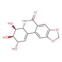Chemical structure of (2S,3R,4S,4aR)-2,3,4-trihydroxy-2H,3H,4H,4aH,5H,6H,9H-[1,3]dioxolo[4,5-j]phenanthridin-6-one - CSSB14929136843