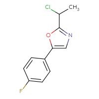 Chemical structure of 2-(1-chloroethyl)-5-(4-fluorophenyl)-1,3-oxazole - CSSB00011262453