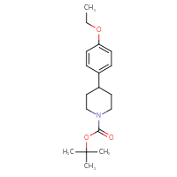 Chemical structure of tert-butyl 4-(4-ethoxyphenyl)piperidine-1-carboxylate - CSSB06590032087