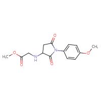 Chemical structure of methyl 2-{[1-(4-methoxyphenyl)-2,5-dioxopyrrolidin-3-yl]amino}acetate - CSSB00015186045