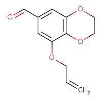 Chemical structure of 8-(prop-2-en-1-yloxy)-2,3-dihydro-1,4-benzodioxine-6-carbaldehyde - CSSB14912643613