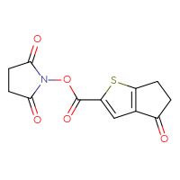 Chemical structure of 2,5-dioxopyrrolidin-1-yl 4-oxo-4H,5H,6H-cyclopenta[b]thiophene-2-carboxylate - CSSB20271085707