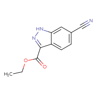 Chemical structure of ethyl 6-cyano-1H-indazole-3-carboxylate - CSSB00010178047