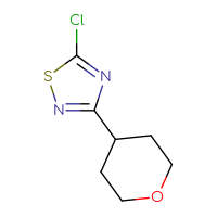 Chemical structure of 5-chloro-3-(oxan-4-yl)-1,2,4-thiadiazole - CSSB00012261117