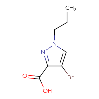 Chemical structure of 4-bromo-1-propyl-1H-pyrazole-3-carboxylic acid - CSSB00000763947