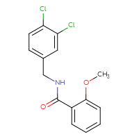 Chemical structure of N-[(3,4-dichlorophenyl)methyl]-2-methoxybenzamide - CSSB00104634583