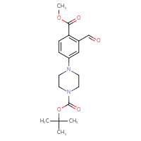 Chemical structure of tert-butyl 4-[3-formyl-4-(methoxycarbonyl)phenyl]piperazine-1-carboxylate - CSSB06506814351