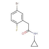 Chemical structure of 2-(5-bromo-2-fluorophenyl)-N-cyclopropylacetamide - CSSB00103320514