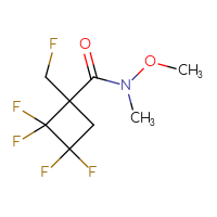 Chemical structure of 2,2,3,3-tetrafluoro-1-(fluoromethyl)-N-methoxy-N-methylcyclobutane-1-carboxamide - CSSB15027631536