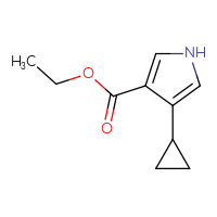 Chemical structure of ethyl 4-cyclopropyl-1H-pyrrole-3-carboxylate - CSSB00000696742