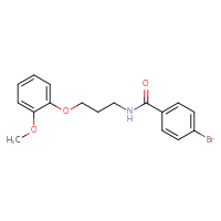 Chemical structure of 4-bromo-N-[3-(2-methoxyphenoxy)propyl]benzamide - CSSB02122349754