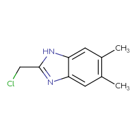 Chemical structure of 2-(chloromethyl)-5,6-dimethyl-1H-1,3-benzodiazole - CSSB00011649686