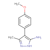 Chemical structure of 4-(4-methoxyphenyl)-3-methyl-1H-pyrazol-5-amine - CSSB00011202584