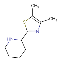 Chemical structure of 2-(4,5-dimethyl-1,3-thiazol-2-yl)piperidine - CSSB00011661330