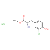 Chemical structure of methyl (2S)-2-amino-3-(3-chloro-4-hydroxyphenyl)propanoate hydrochloride - CSSB20963519876