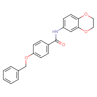 Chemical structure of 4-(benzyloxy)-N-(2,3-dihydro-1,4-benzodioxin-6-yl)benzamide - CSSB00046122000