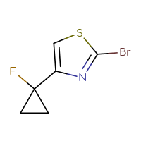 Chemical structure of 2-bromo-4-(1-fluorocyclopropyl)-1,3-thiazole - CSSB00113102087