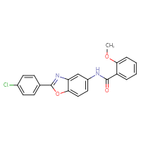 Chemical structure of N-[2-(4-chlorophenyl)-1,3-benzoxazol-5-yl]-2-methoxybenzamide - CSSB00121702651