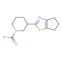Chemical structure of 3-{4H,5H,6H-cyclopenta[d][1,3]thiazol-2-yl}piperidine-1-carbonyl chloride - CSSB06649897703