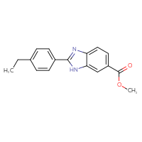 Chemical structure of methyl 2-(4-ethylphenyl)-1H-1,3-benzodiazole-6-carboxylate - CSSB00103164784