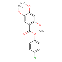 Chemical structure of 4-chlorophenyl 2,4,5-trimethoxybenzoate - CSSB00046879579