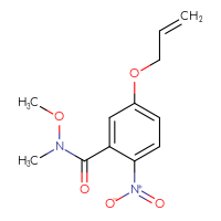 Chemical structure of N-methoxy-N-methyl-2-nitro-5-(prop-2-en-1-yloxy)benzamide - CSSB07018202156