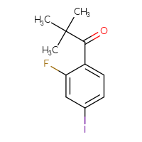 Chemical structure of 1-(2-fluoro-4-iodophenyl)-2,2-dimethylpropan-1-one - CSSB06256372142