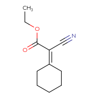 Chemical structure of ethyl 2-cyano-2-cyclohexylideneacetate - CSSB00011204315