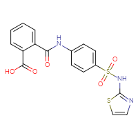 Chemical structure of 2-({4-[(1,3-thiazol-2-yl)sulfamoyl]phenyl}carbamoyl)benzoic acid - CSSB00016993477