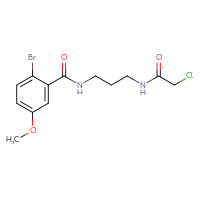 Chemical structure of N-{3-[(2-bromo-5-methoxyphenyl)formamido]propyl}-2-chloroacetamide - CSSB01874351842