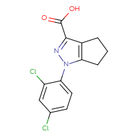 Chemical structure of 1-(2,4-dichlorophenyl)-1H,4H,5H,6H-cyclopenta[c]pyrazole-3-carboxylic acid - CSSB00000405836