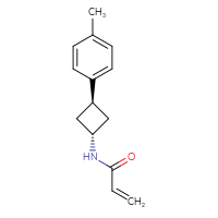 Chemical structure of N-[(1r,3r)-3-(4-methylphenyl)cyclobutyl]prop-2-enamide - CSSB21332089019