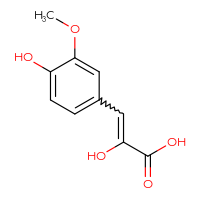 Chemical structure of 2-hydroxy-3-(4-hydroxy-3-methoxyphenyl)prop-2-enoic acid - CSSB00010431639