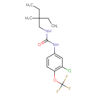 Chemical structure of 1-[3-chloro-4-(trifluoromethoxy)phenyl]-3-(2-ethyl-2-methylbutyl)urea - CSSB21432505186