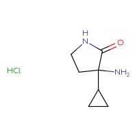 Chemical structure of 3-amino-3-cyclopropylpyrrolidin-2-one hydrochloride - CSSB14929179599