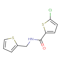 Chemical structure of 5-chloro-N-[(thiophen-2-yl)methyl]thiophene-2-carboxamide - CSSB00000002145