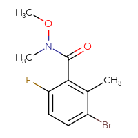 Chemical structure of 3-bromo-6-fluoro-N-methoxy-N,2-dimethylbenzamide - CSSB01992580921