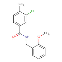 Chemical structure of 3-chloro-N-[(2-methoxyphenyl)methyl]-4-methylbenzamide - CSSB00047438248