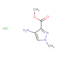 Chemical structure of methyl 4-amino-1-methyl-1H-pyrazole-3-carboxylate hydrochloride - CSSB00015183453