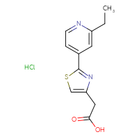 Chemical structure of 2-[2-(2-ethylpyridin-4-yl)-1,3-thiazol-4-yl]acetic acid hydrochloride - CSSB00025755295