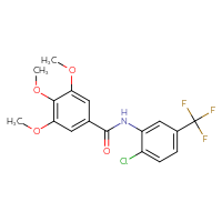 Chemical structure of N-[2-chloro-5-(trifluoromethyl)phenyl]-3,4,5-trimethoxybenzamide - CSSB00046243606
