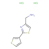 Chemical structure of 1-[2-(thiophen-3-yl)-1,3-thiazol-4-yl]methanamine dihydrochloride - CSSB06744473371