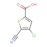 Chemical structure of 4-chloro-5-cyanothiophene-2-carboxylic acid - CSSB00015697910