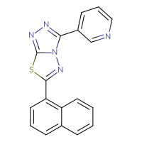 Chemical structure of 3-[6-(naphthalen-1-yl)-[1,2,4]triazolo[3,4-b][1,3,4]thiadiazol-3-yl]pyridine - CSSB00121638371