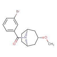 Chemical structure of (1R,3R,5S)-8-(3-bromobenzoyl)-3-methoxy-8-azabicyclo[3.2.1]octane - CSSB02678738283